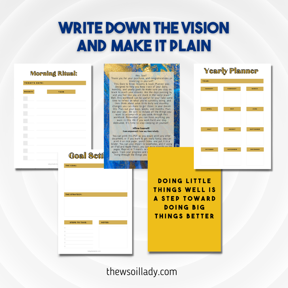 Dare to Grow - Digital Goal Planning Workbook – The Oil Lady & Baby ...